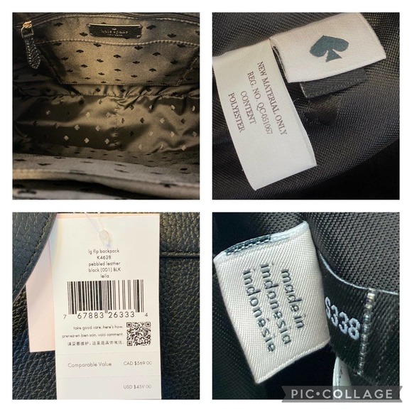 Kate Spade purse and wallet leila large flap backpack black - Picture 10 of 12